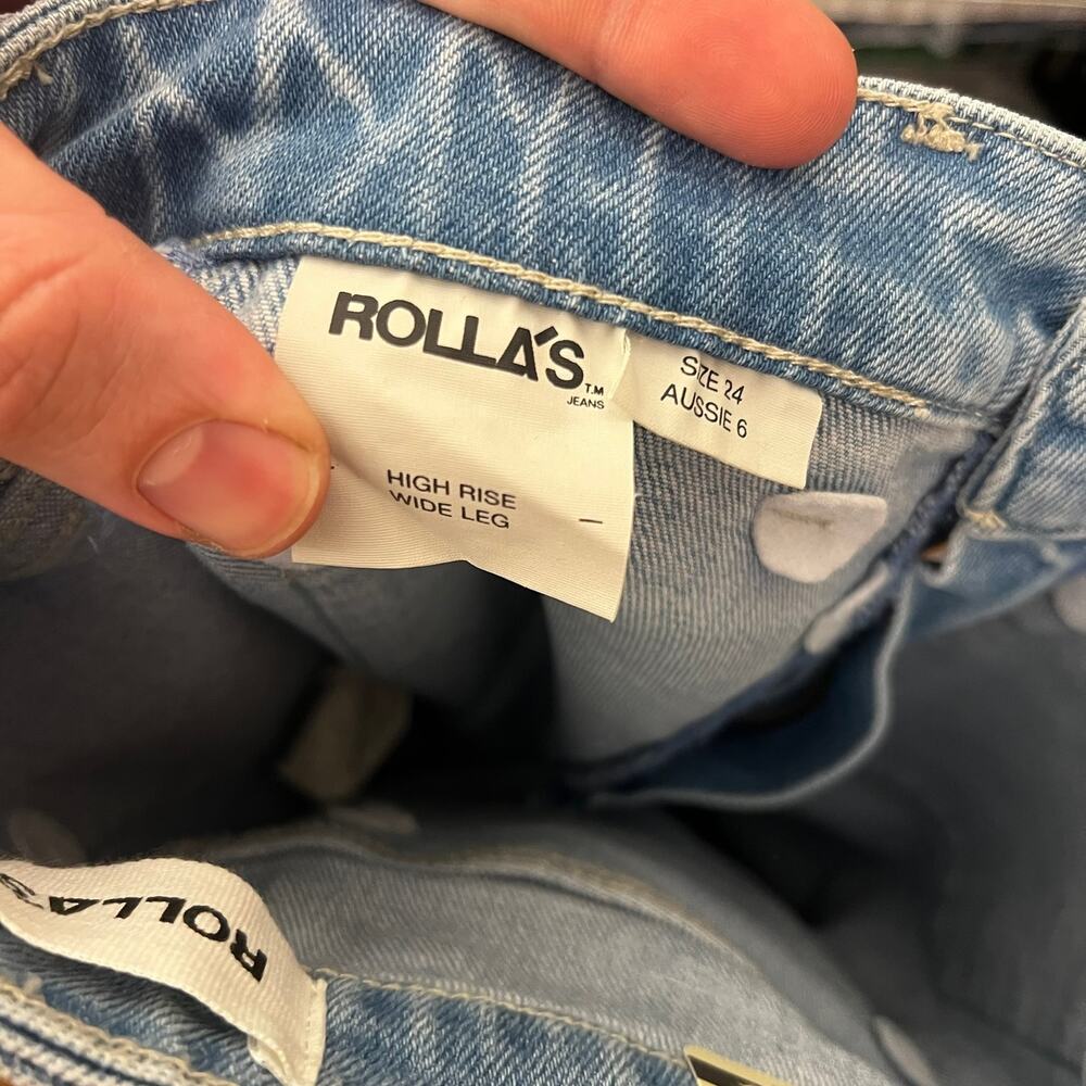 Rolla's High Rise Wide Leg Jeans size 24 NWT's Blu Jeans $129 - Picture 13 of 15